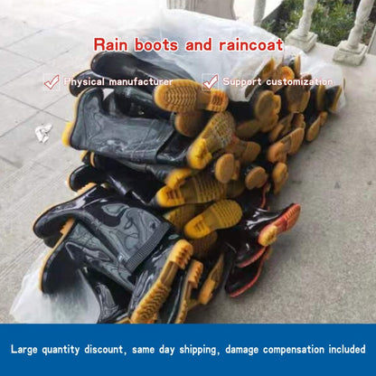 Rain boots and raincoat